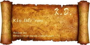 Kis Dénes névjegykártya
